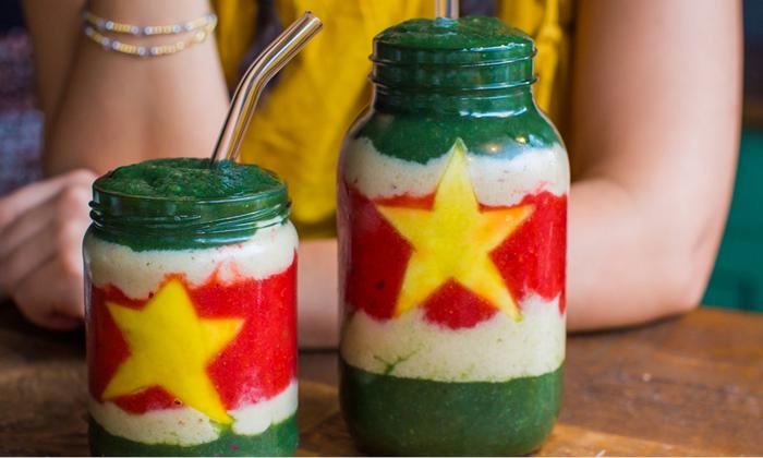 Recept: Regenboog fruitsmootie met manya ster